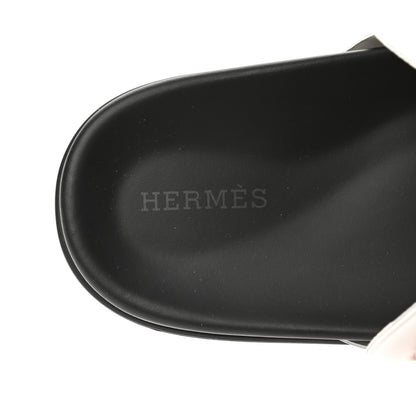 Hermes Suede Goatskin Nappa Extra Sandals 37.5 White Gold 7 of 9