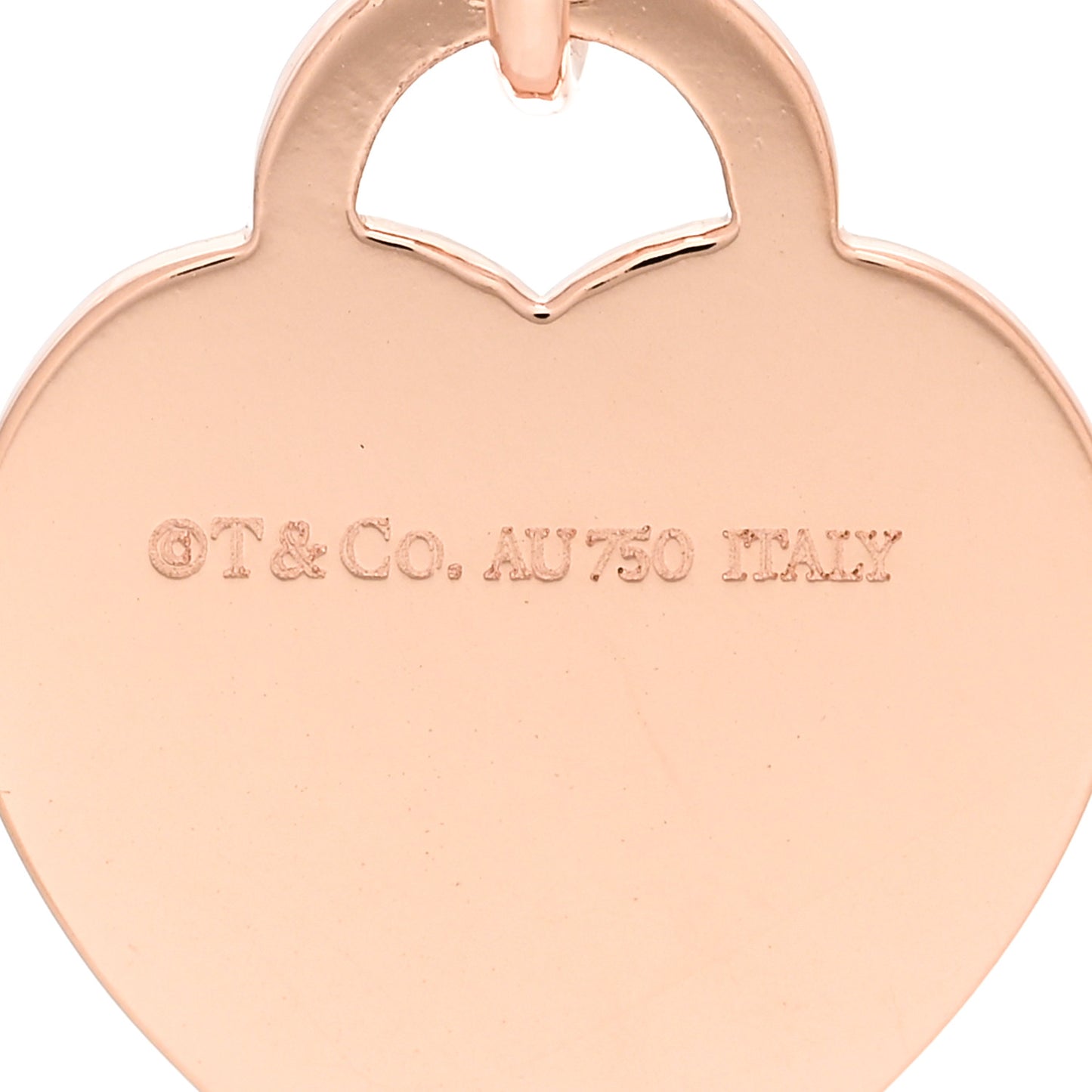 18K Rose Gold Diamond Tiffany Letter K Heart Tag Charm