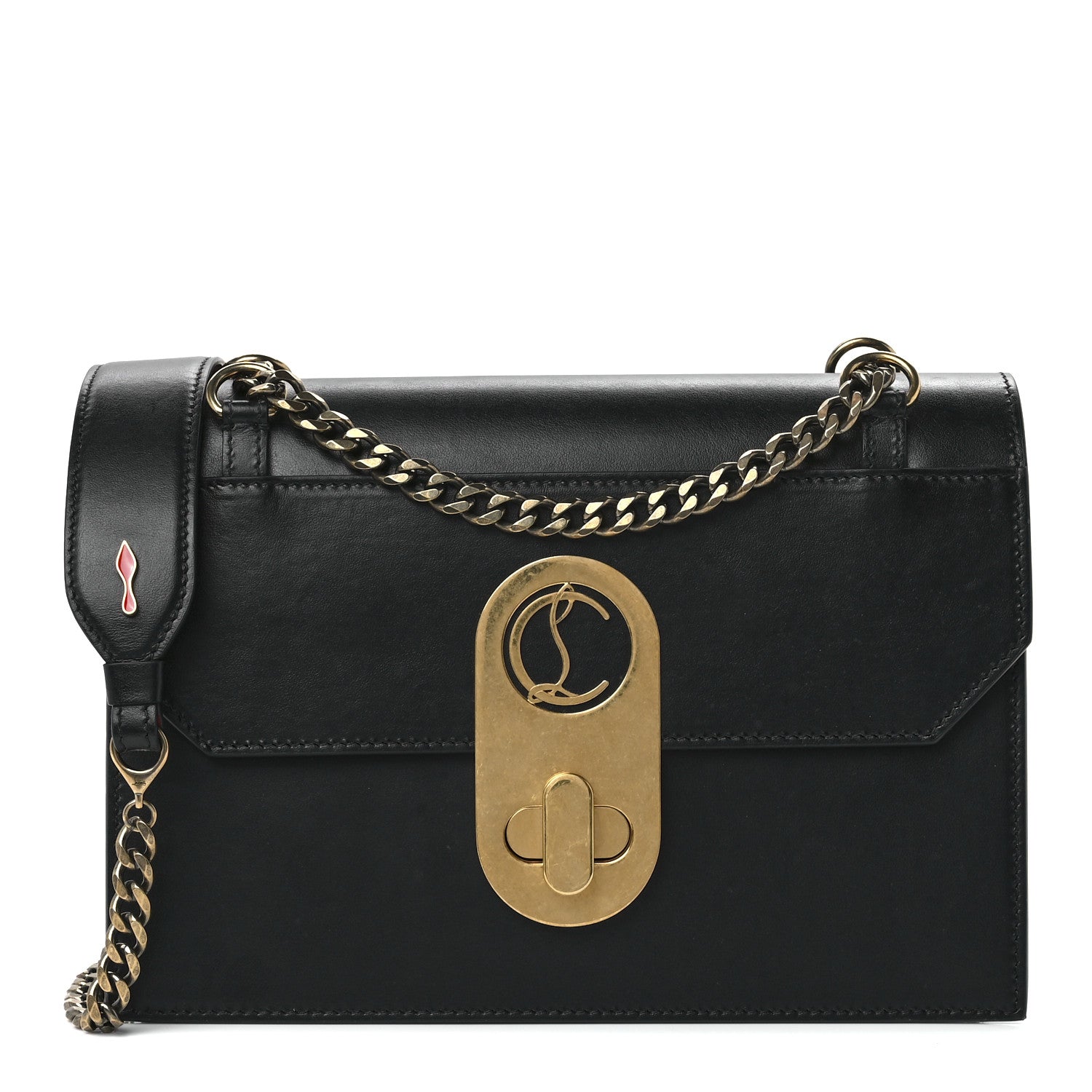Christian Louboutin Calfskin Large Elisa Shoulder Bag Black 1 of 12