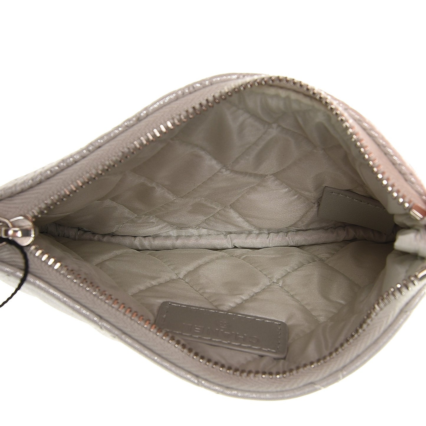 Metallic Lambskin Star Embossed Coin Purse Case Silver