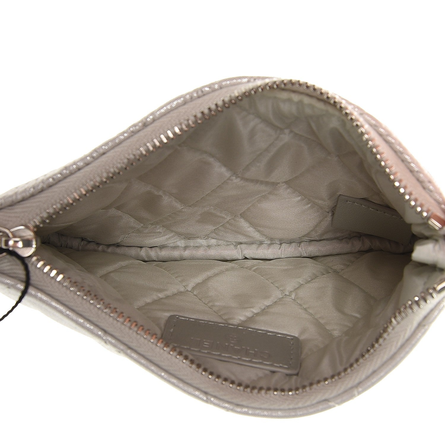 Chanel Metallic Lambskin Star Embossed Coin Purse Case Silver 5 of 8