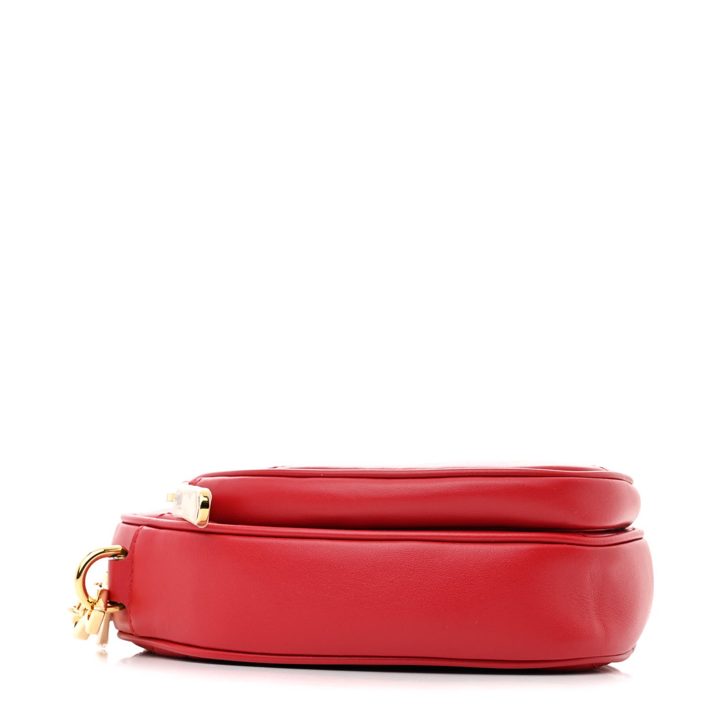 Calfskin Matelasse Diagonal Mini Interlocking G Heart Shoulder Bag Hibiscus Red