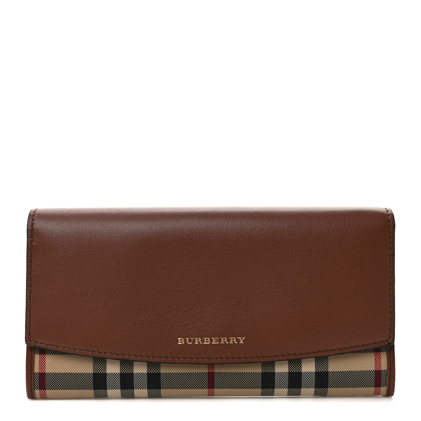 Calfskin Horseferry Check Porter Continental Wallet Tan