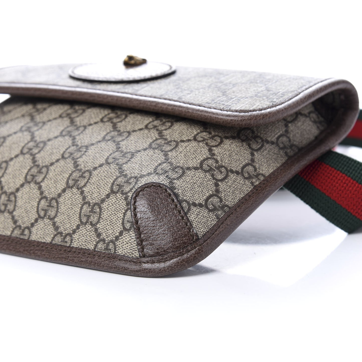 GG Supreme Monogram Neo Vintage Web Belt Bag Brown