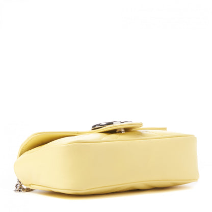 Gucci Calfskin Matelasse Super Mini GG Marmont Shoulder Bag Banana 4 of 10