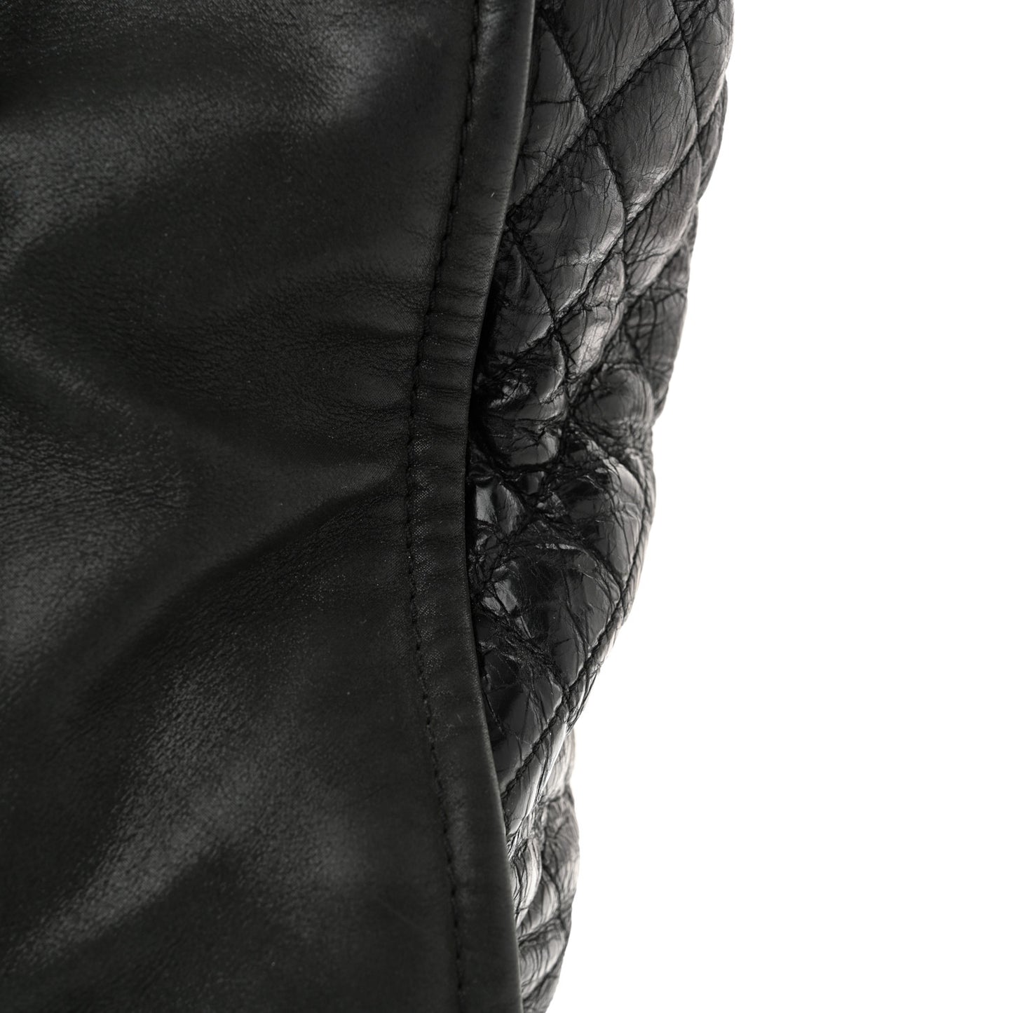 Iridescent Calfskin In the Mix Tote Black