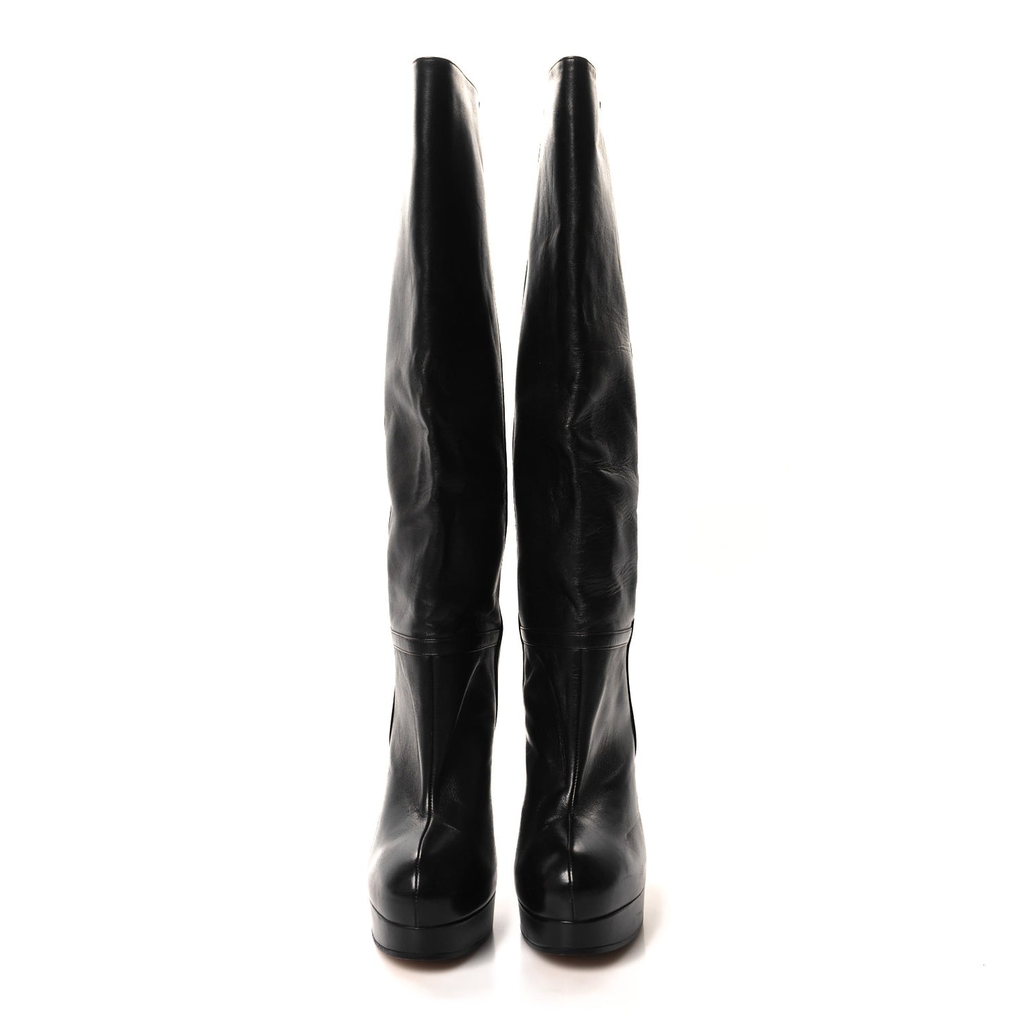 Calfskin Larius Knee High Boots 39 Black