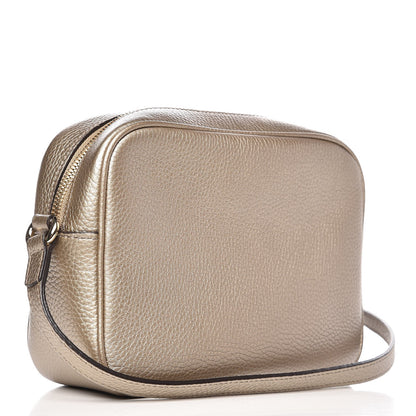 Gucci Metallic Pebbled Calfskin Small Soho Disco Bag Golden Beige 3 of 7