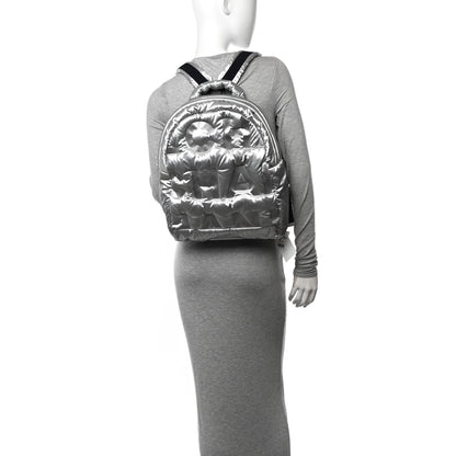 Chanel Nylon Embossed Small Doudoune Backpack Silver 2 of 10
