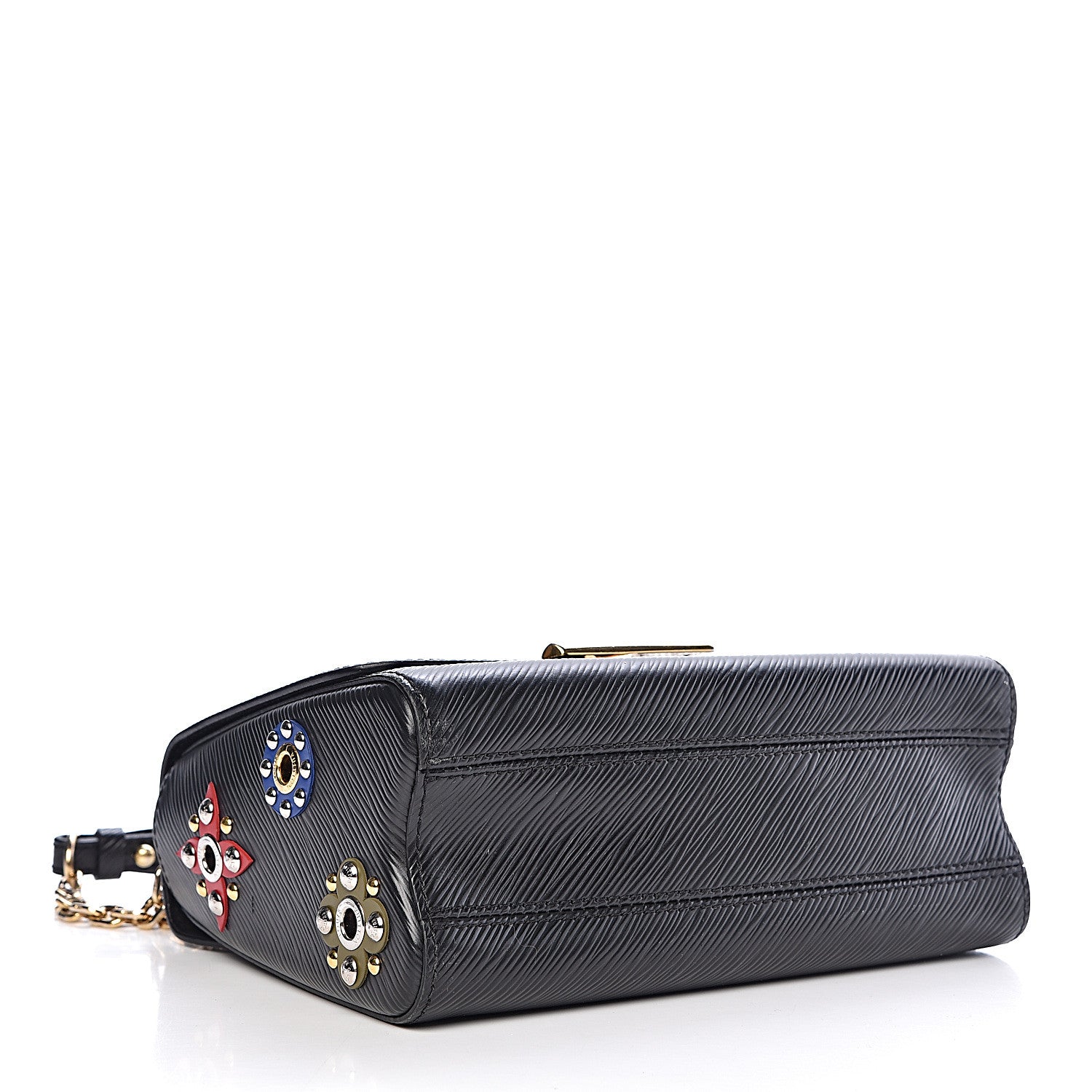 Louis Vuitton Epi Mechanical Flowers Twist Shoulder Bag MM Black 4 of 10