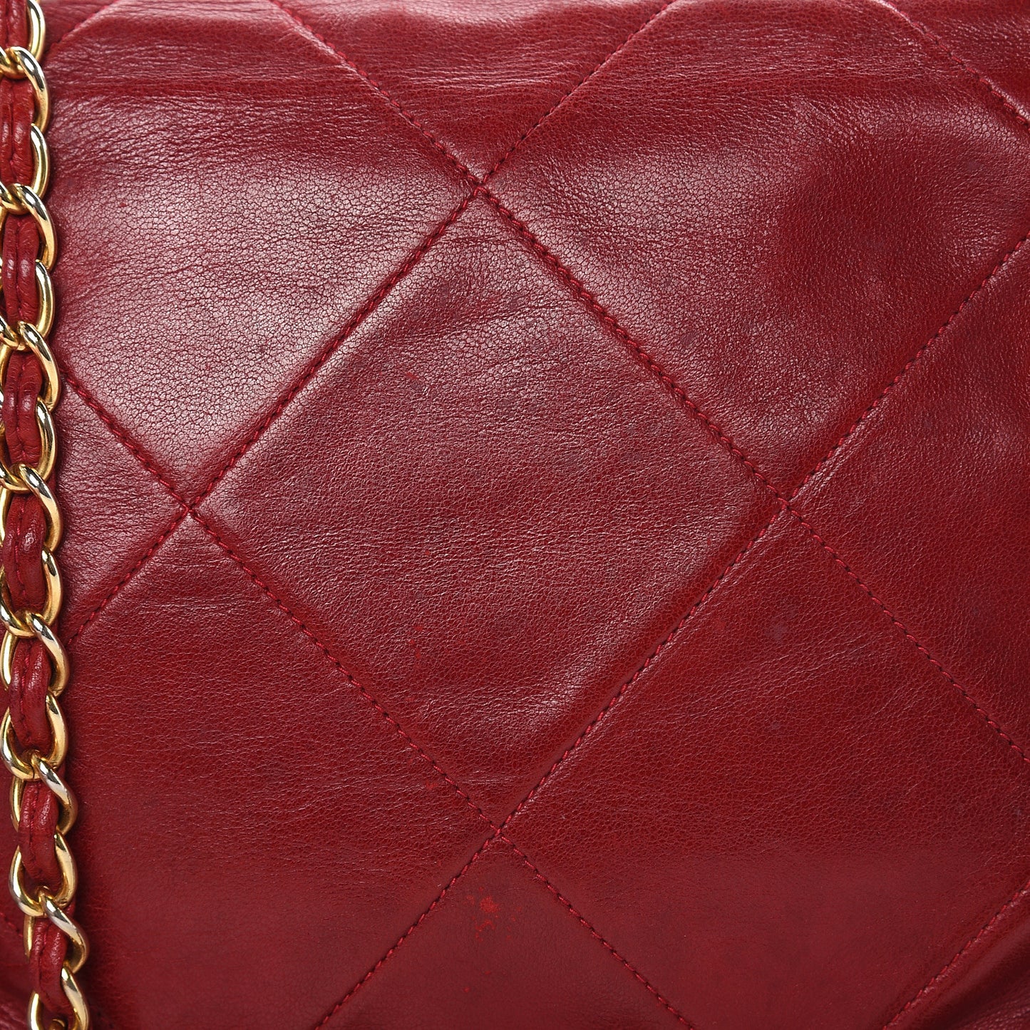 Lambskin Quilted CC Shoulder Bag Red