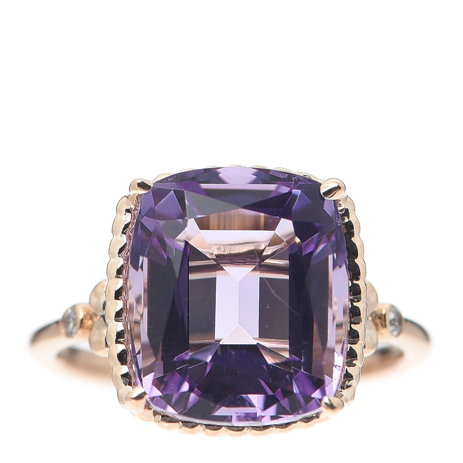 Tiffany 18K Rose Gold Diamond Amethyst Sparklers Cocktail Ring 56 7.5 1 of 5