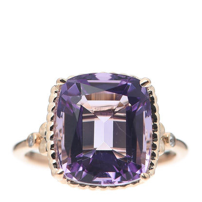 Tiffany 18K Rose Gold Diamond Amethyst Sparklers Cocktail Ring 56 7.5 1 of 5