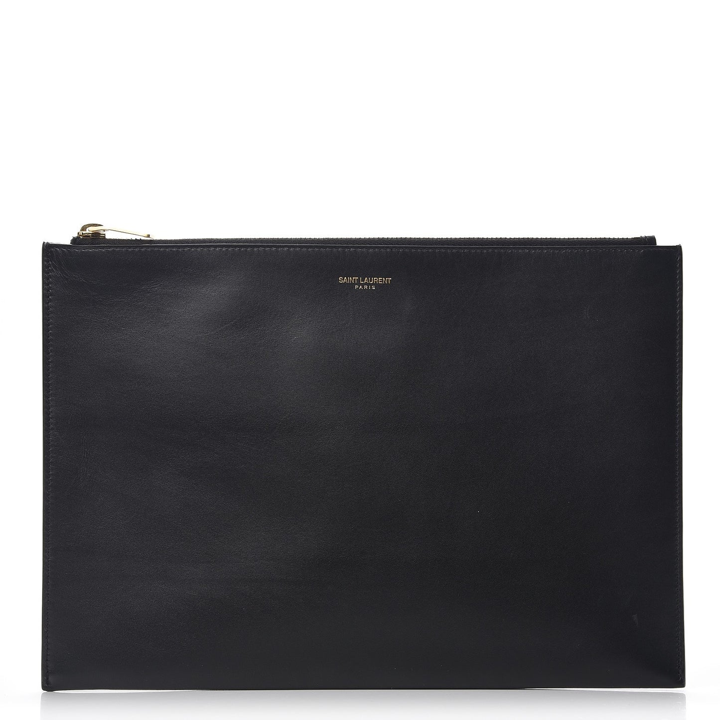 Calfskin Zipped Clutch Black