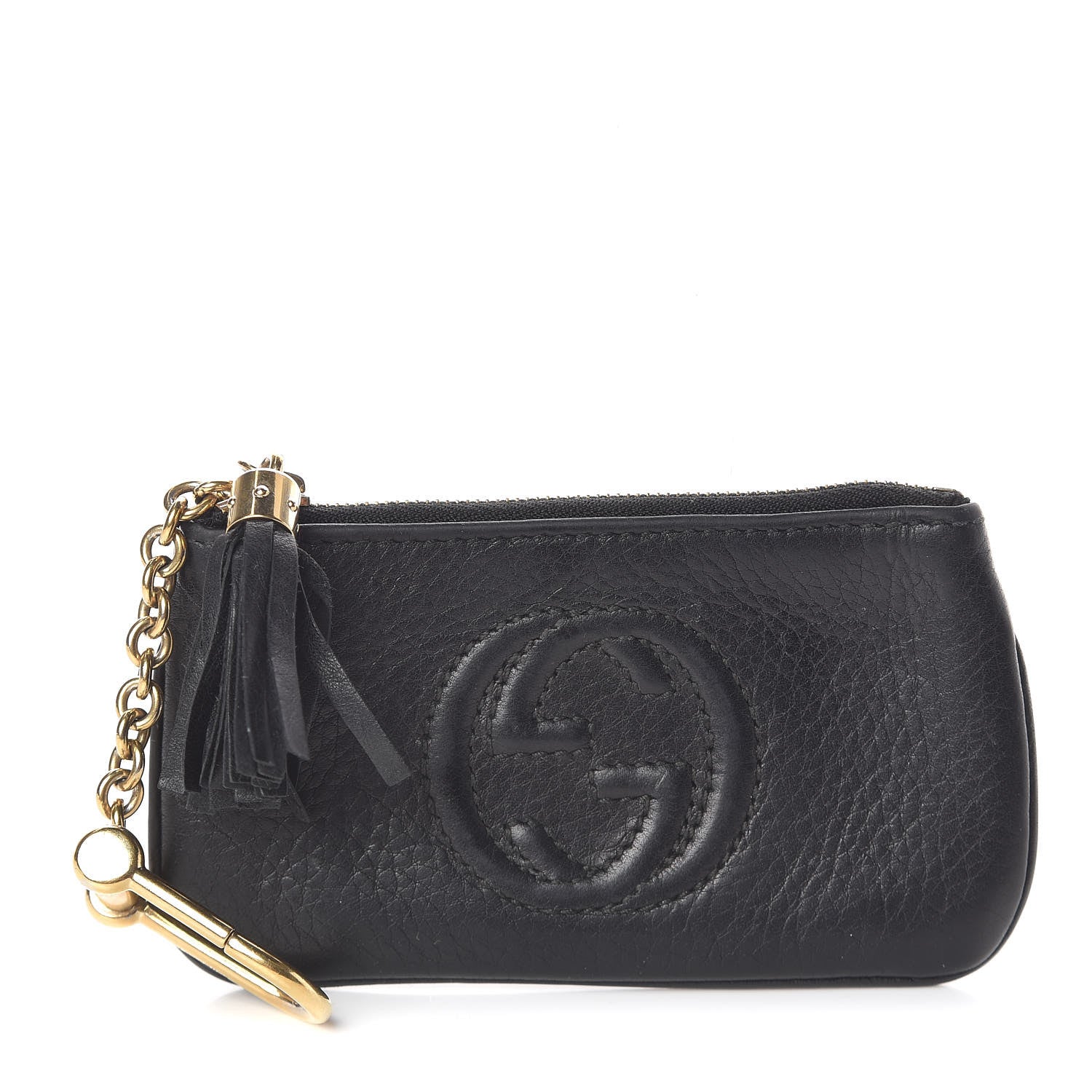 Gucci Pebbled Calfskin Soho Key Case Black 1 of 7
