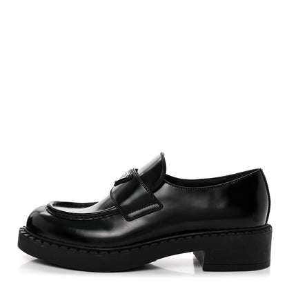 Prada Spazzolato Metal Triangle Logo 50mm Loafers 40 Black 1 of 8