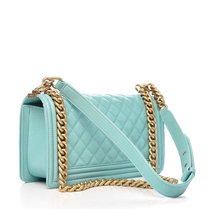 Chanel Caviar Quilted Medium Boy Flap Light Blue 3 of 10