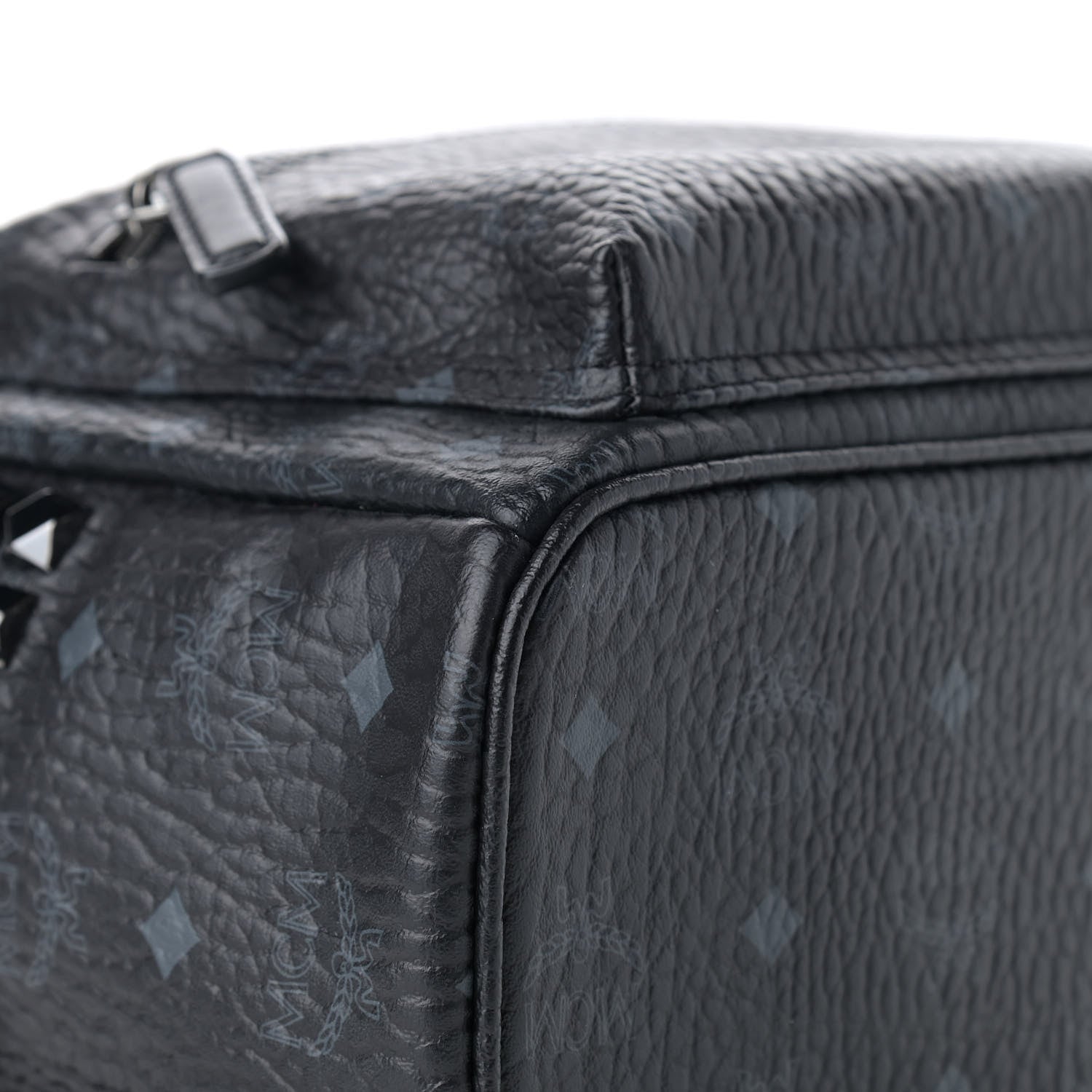 MCM Visetos Small Side Stud Stark Backpack Black 9 of 12
