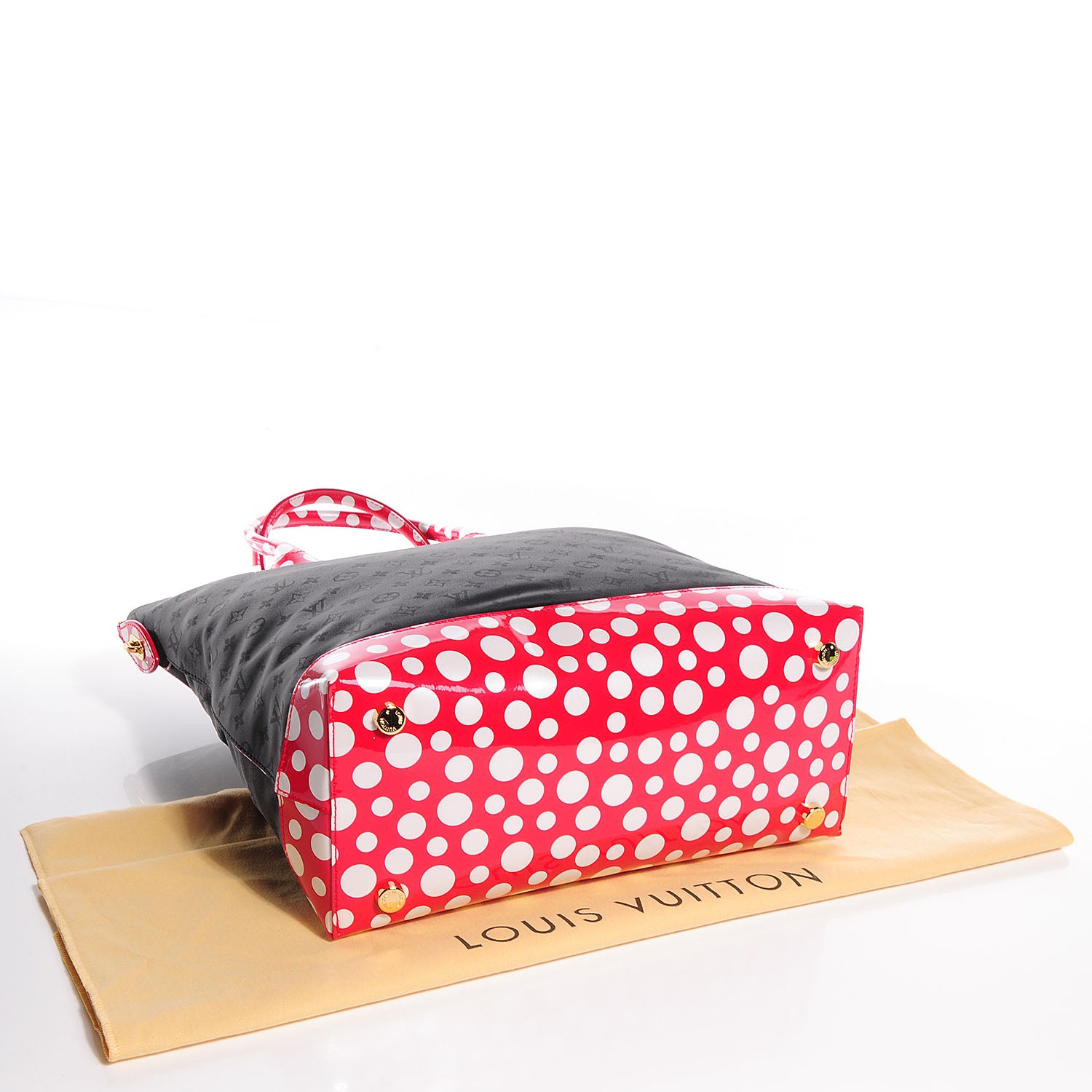 Louis Vuitton Nylon Monogram Kusama Infinity Dots Vertical Lockit Black Red 4 of 8