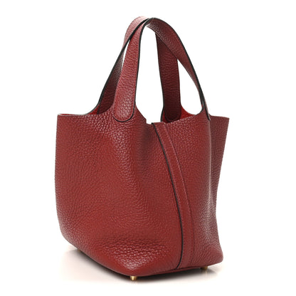 Hermes Taurillon Clemence Picotin Lock 18 PM  Rouge H 3 of 11
