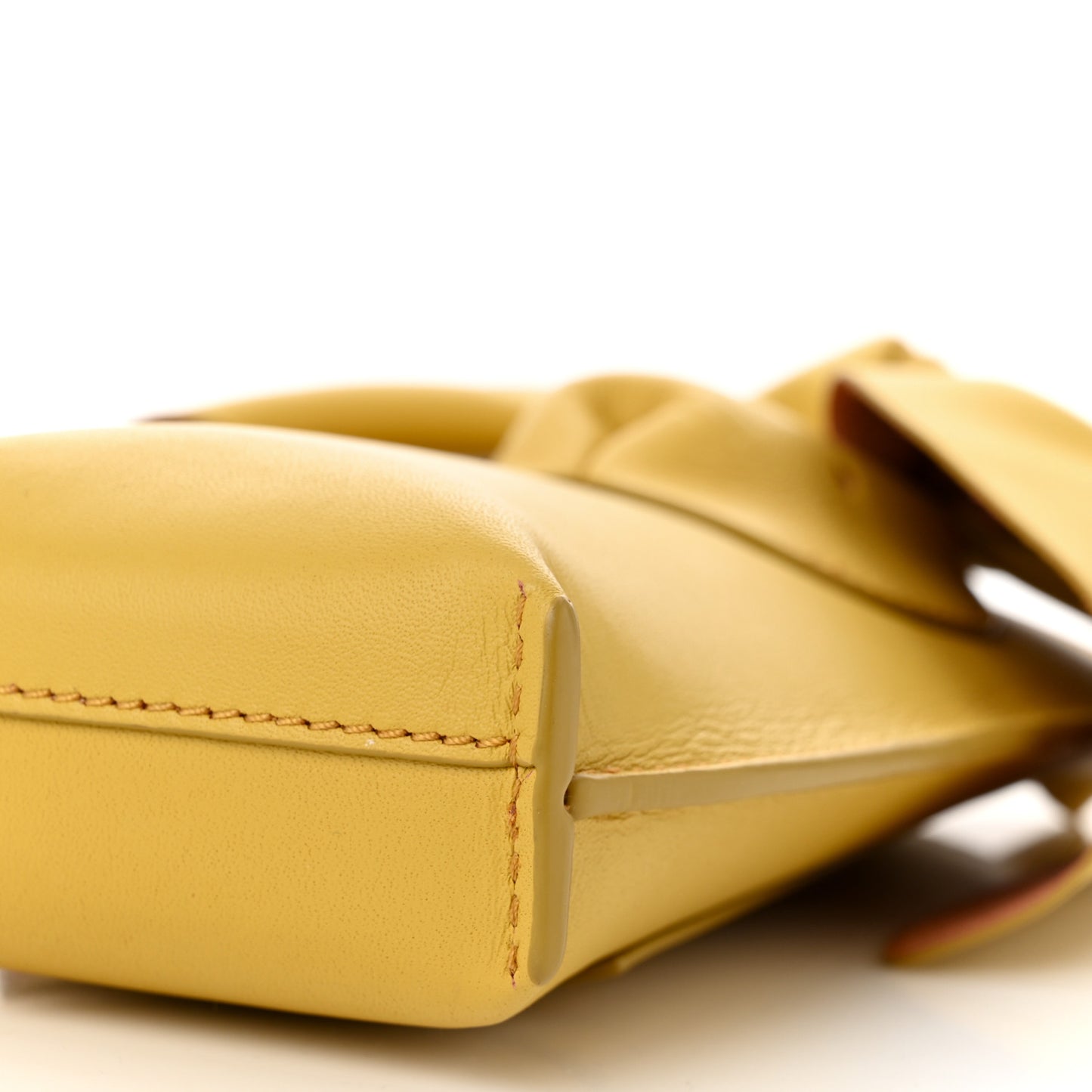 Calfskin Bunny Pouch Crossbody Bag Mustard