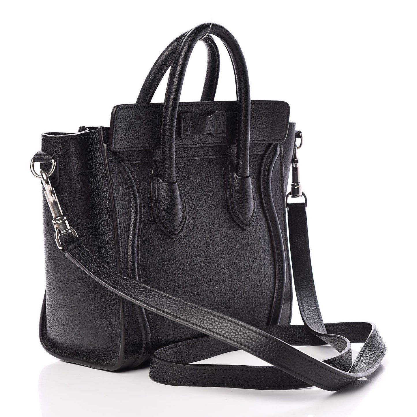Drummed Calfskin Nano Luggage Black