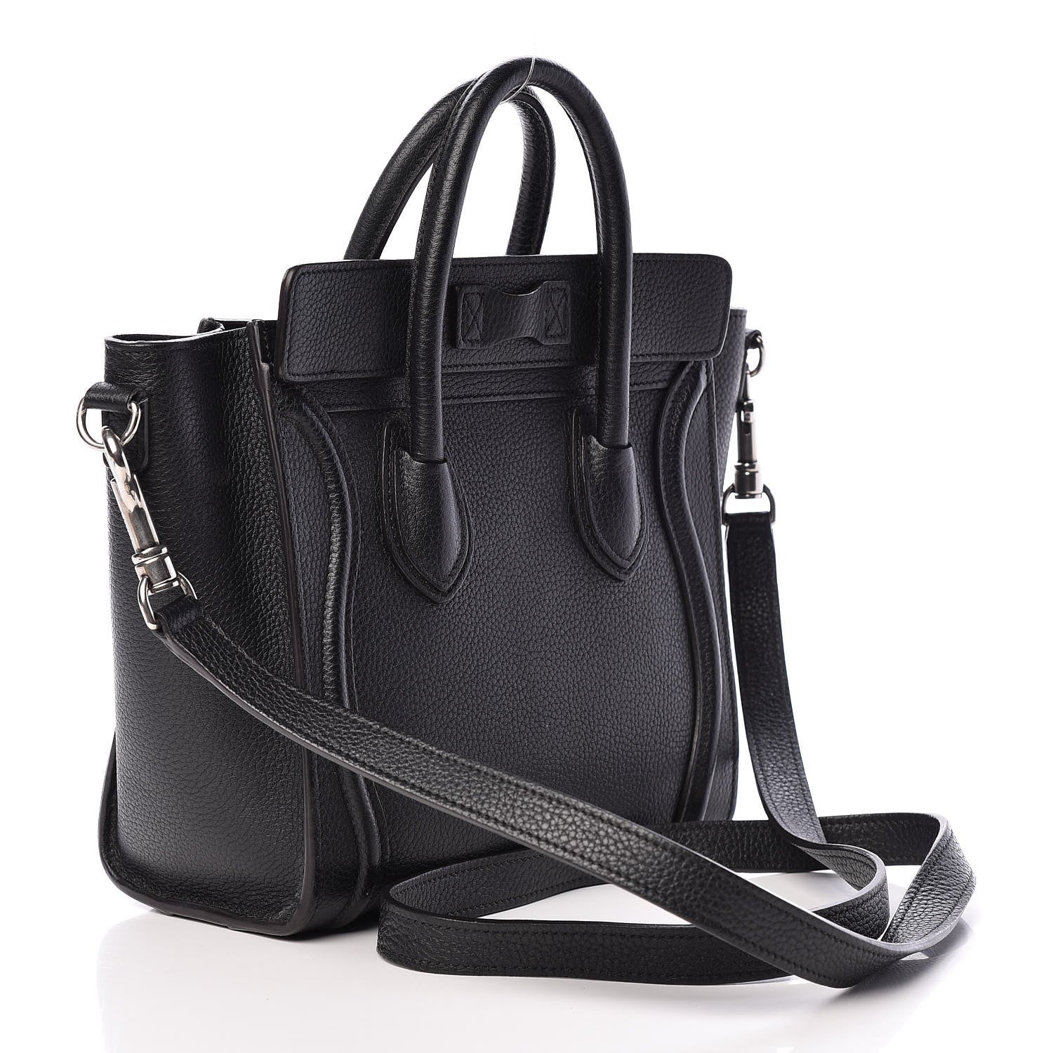 Celine Drummed Calfskin Nano Luggage Black 3 of 18