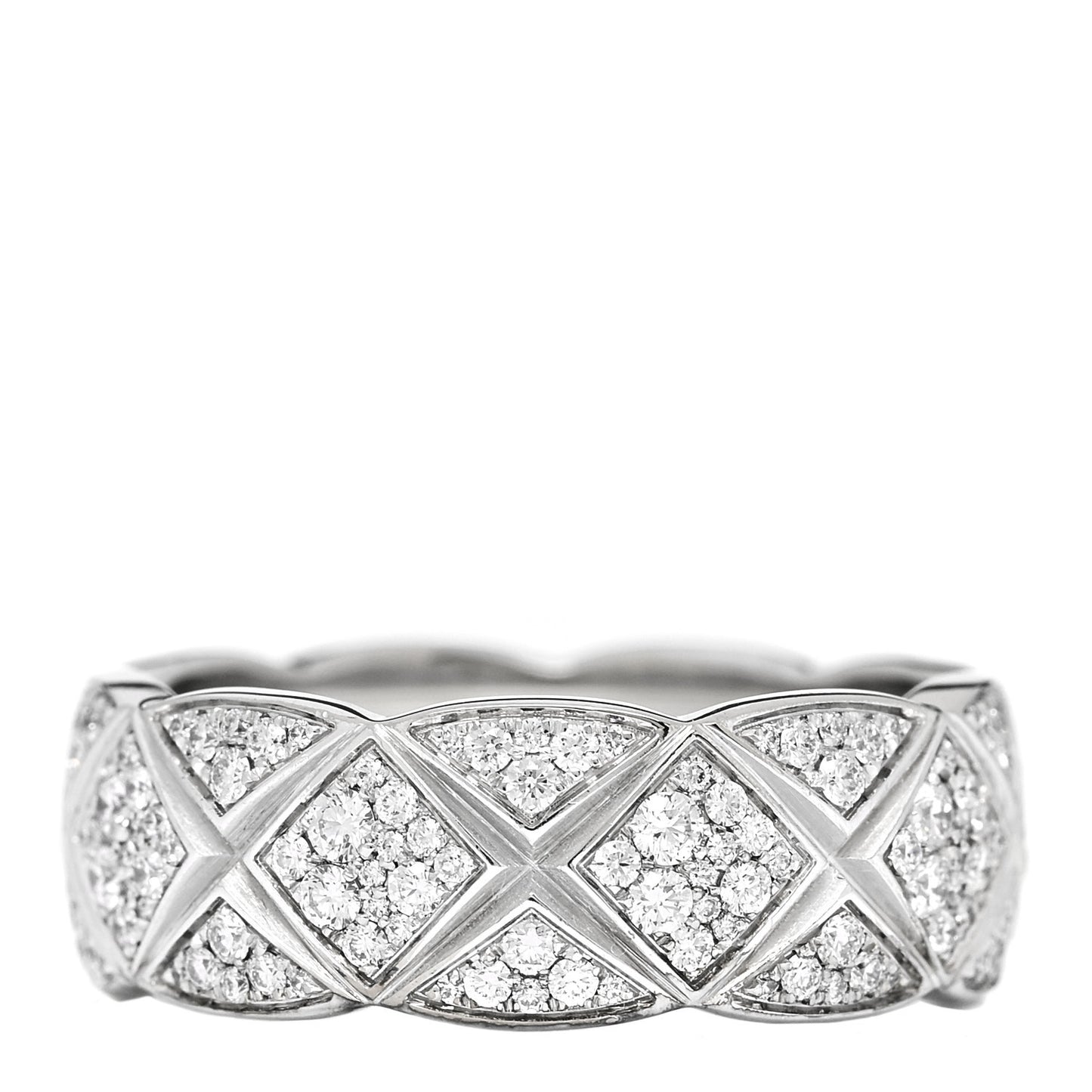 18K White Gold Diamond Small Coco Crush Pave Ring 50 5.5