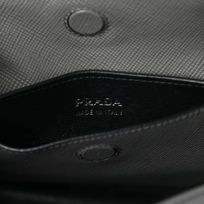 Prada Saffiano Cuir Small Convertible Top Handle Tote Marmo 6 of 9