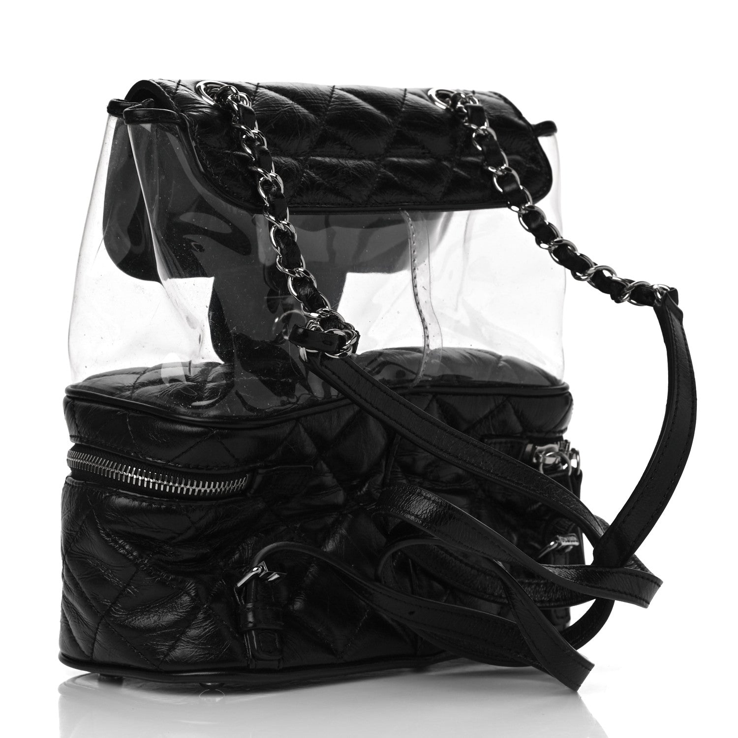 Chanel Crumpled Calfskin PVC Quilted Backpack Black 3 of 13