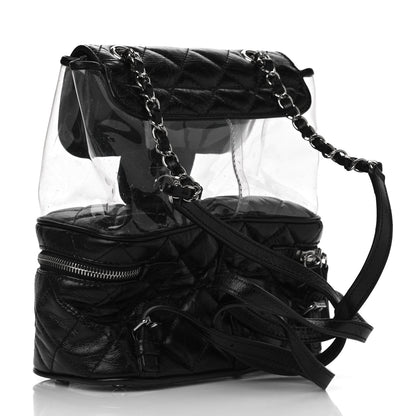 Chanel Crumpled Calfskin PVC Quilted Backpack Black 3 of 13