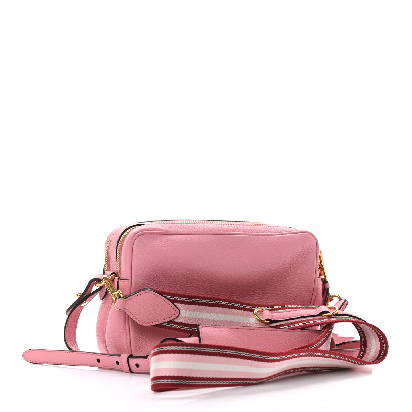 Vitello Daino Medium Double Zip Shoulder Bag Petalo