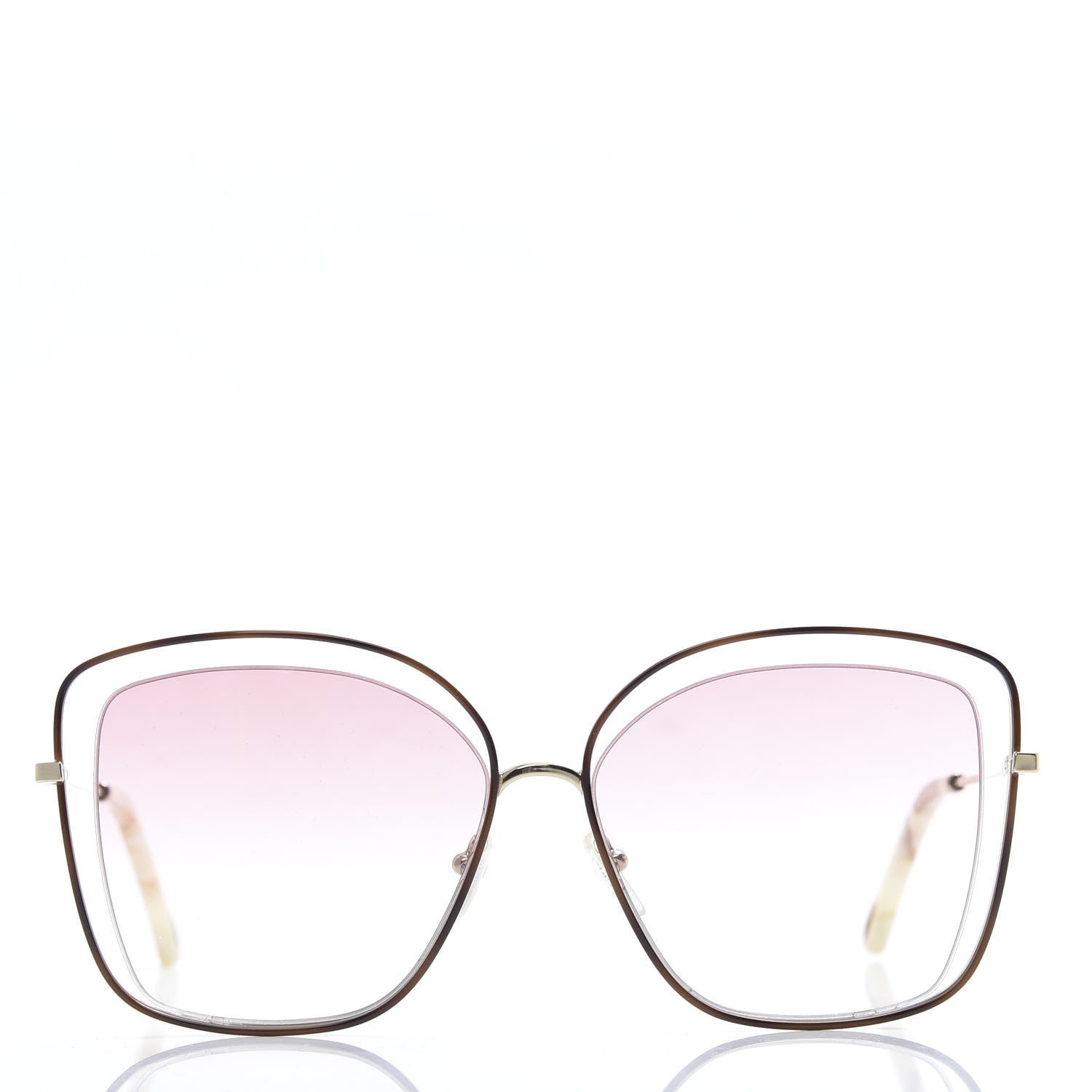 Chloe Poppy Cutout Square Sunglasses CE133S Gold Pink 2 of 7