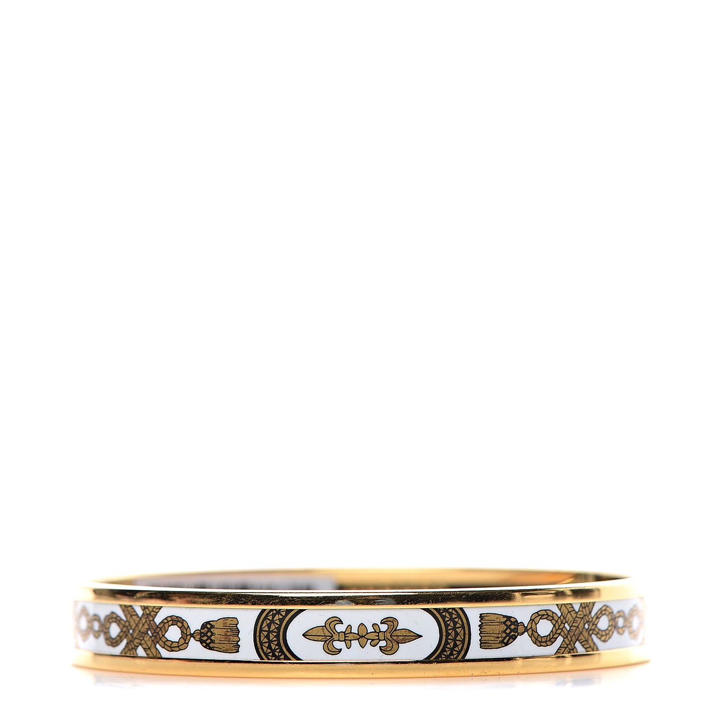 Enamel Printed Grand Apparat Narrow Bracelet 70 White