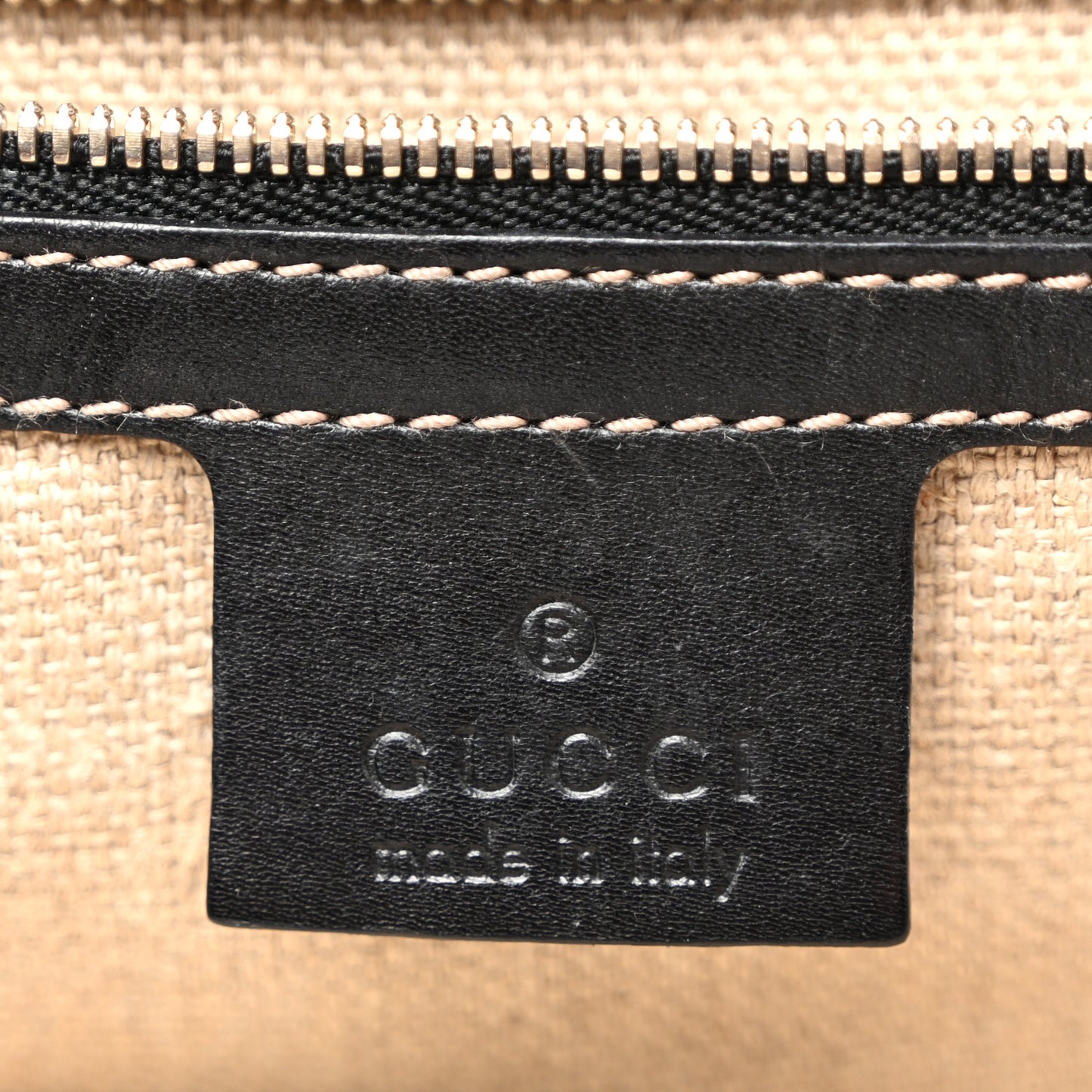 Calfskin Canvas Tote Black White