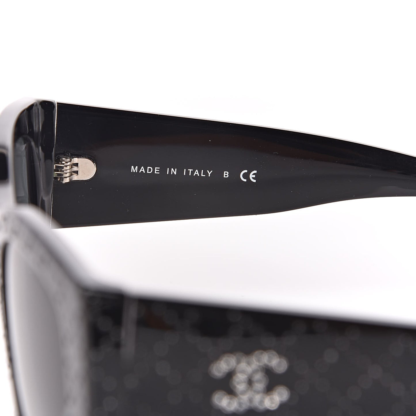 Acetate Strass Rectangle Sunglasses 5421B Black