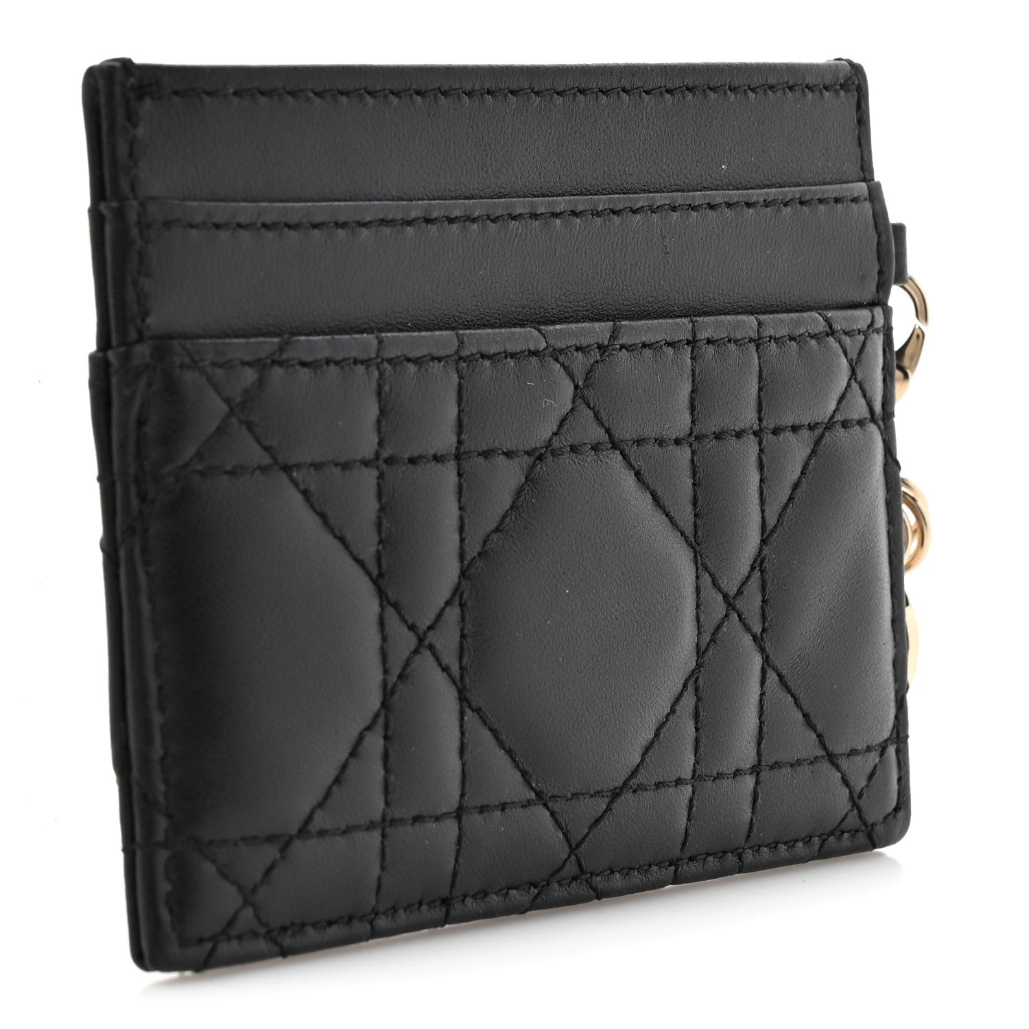 Christian Dior Lambskin Cannage Lady Dior Card Holder Black 3 of 8