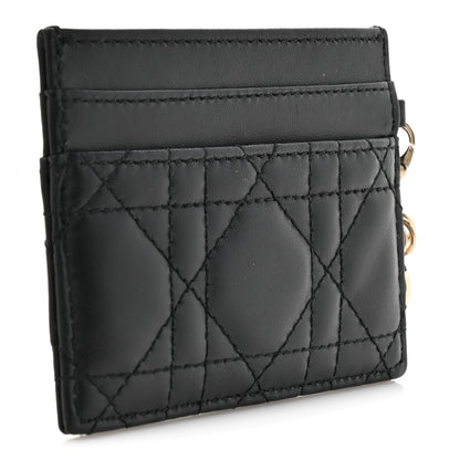 Christian Dior Lambskin Cannage Lady Dior Card Holder Black 3 of 8