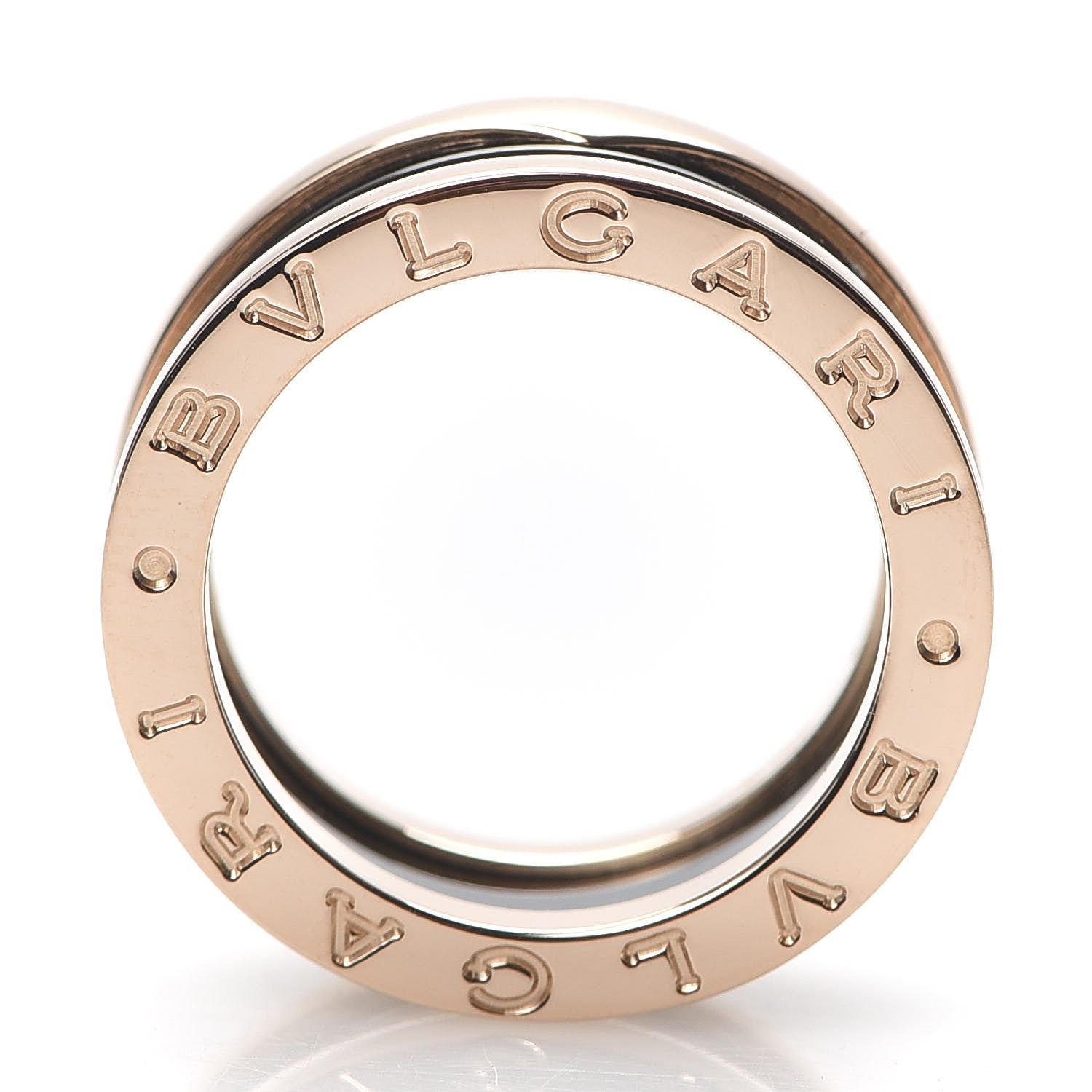 Bulgari 18K Rose Gold Black Ceramic B.Zero1 Two-Band Ring 50 5.25 4 of 8