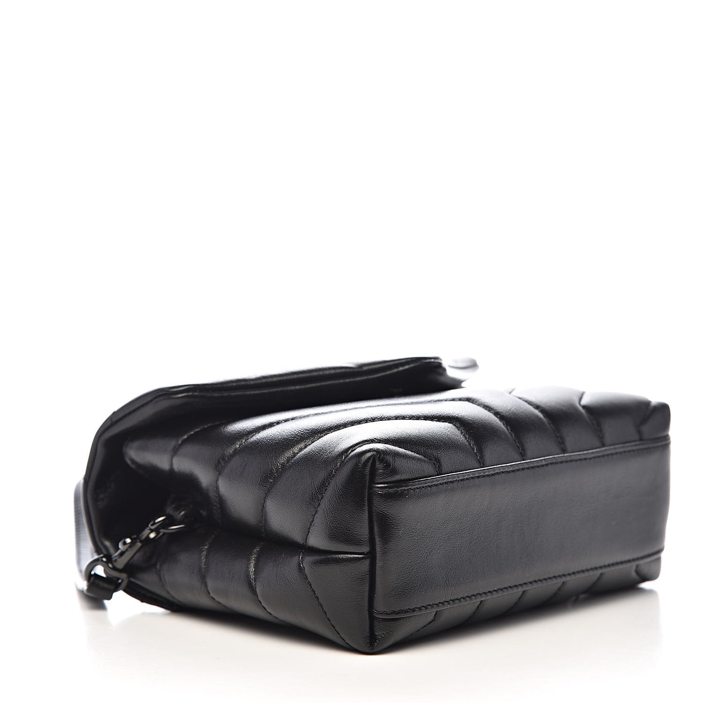 Calfskin Y Quilted Monogram Toy Loulou Crossbody Bag Black