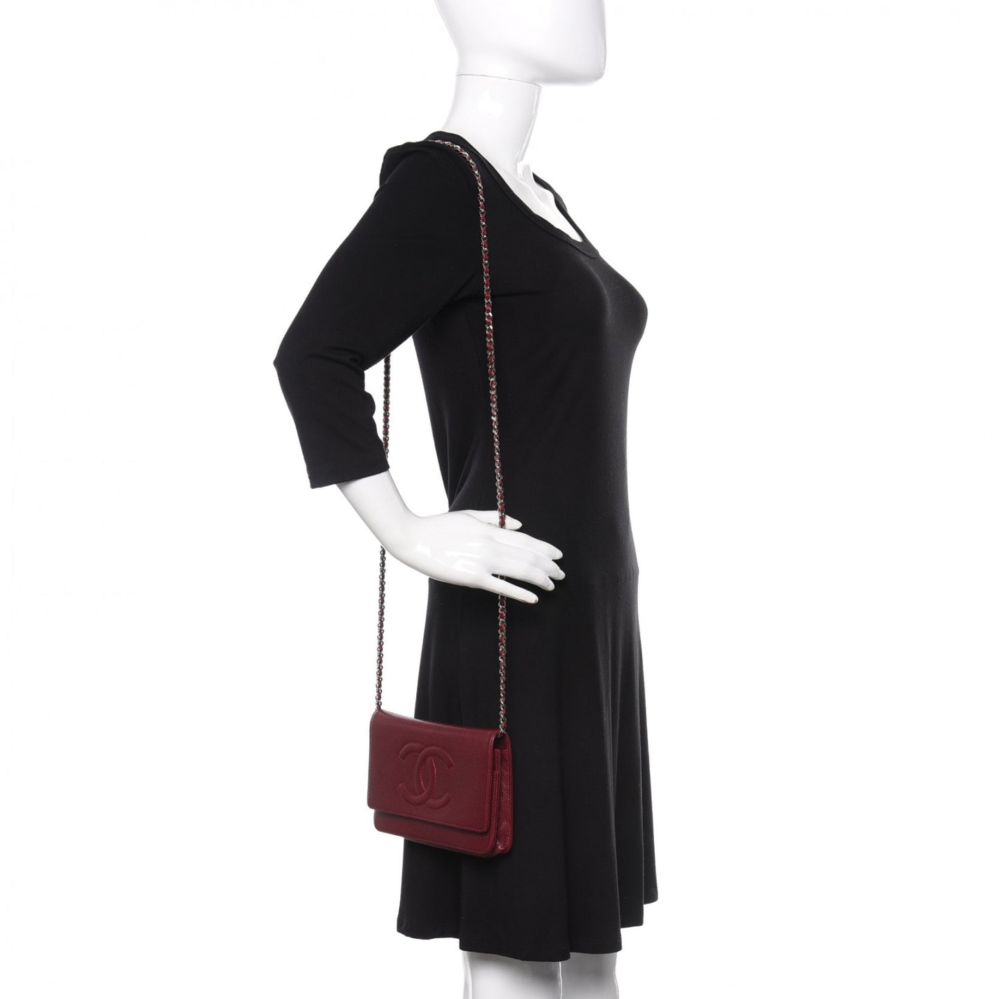 Caviar Timeless CC Wallet on Chain WOC Dark Red