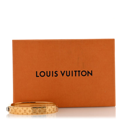 Louis Vuitton Brass Monogram Nanogram Cuff S Gold 6 of 6