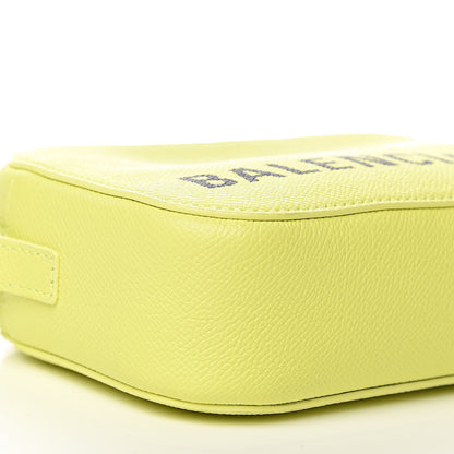 Balenciaga Signature Grained Calfskin Logo XS Ville Camera Bag Acid Green Black 7 of 9