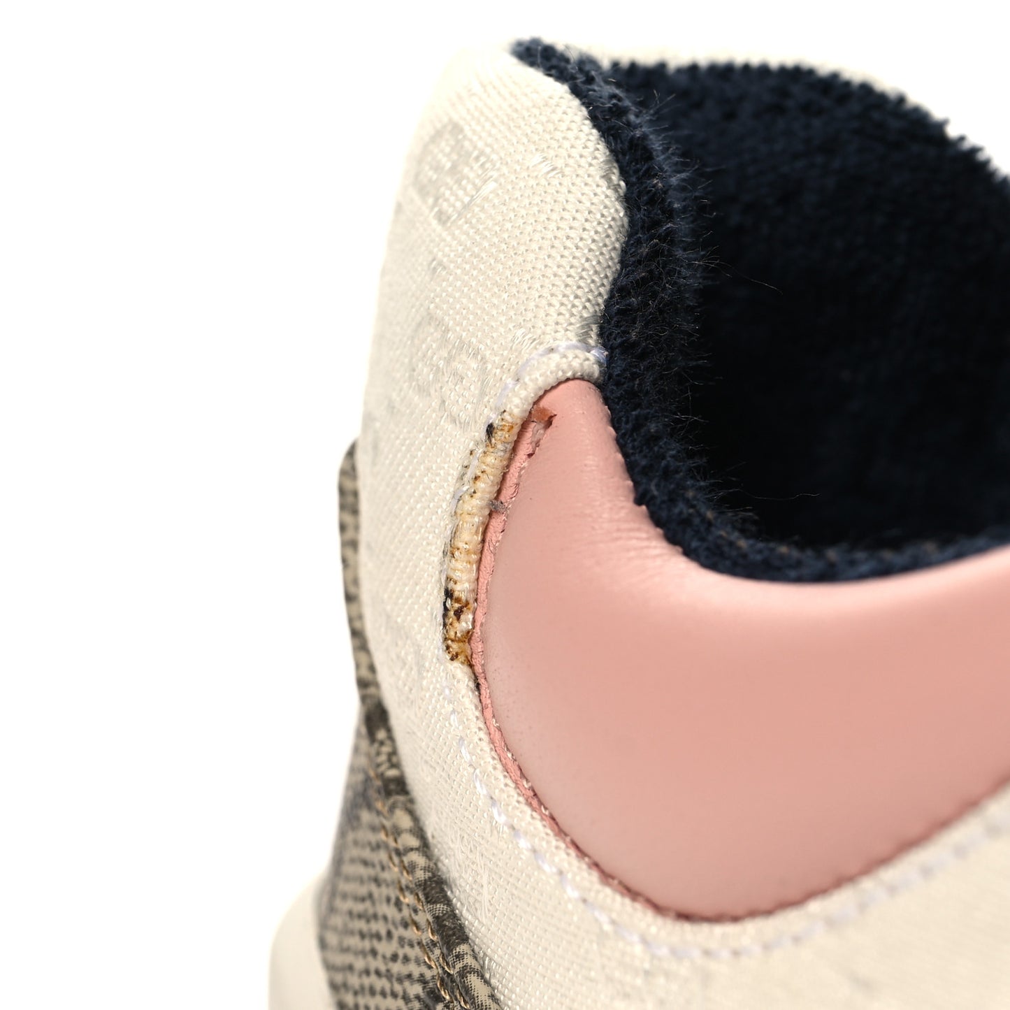 GG Supreme Monogram Mix Monogram Womens Rhyton Sneakers 37.5 London Blue Beige Pale Pink