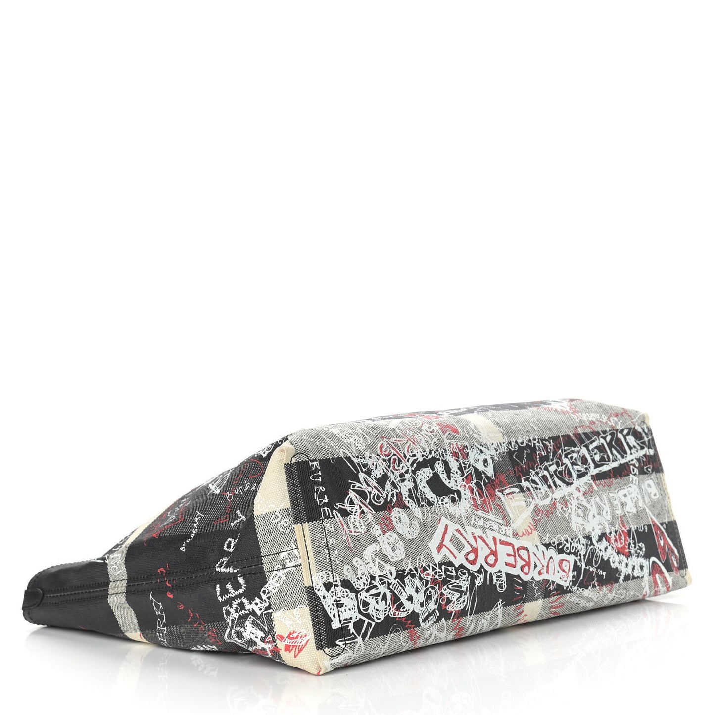Coated Canvas Mega Check Sketchbook Medium Reversible Doodle Tote Black