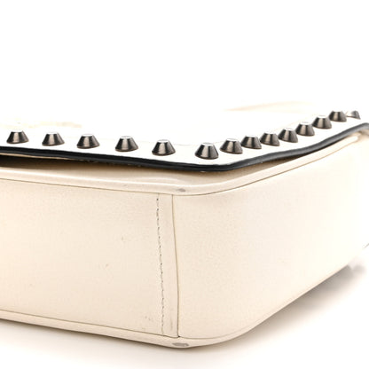 Prada Vitello Studded Crossbody White Black 9 of 9