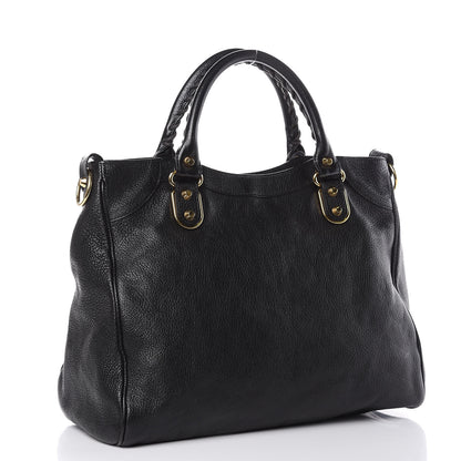 Balenciaga Chevre Gold Metallic Edge Hardware Velo Black 3 of 10