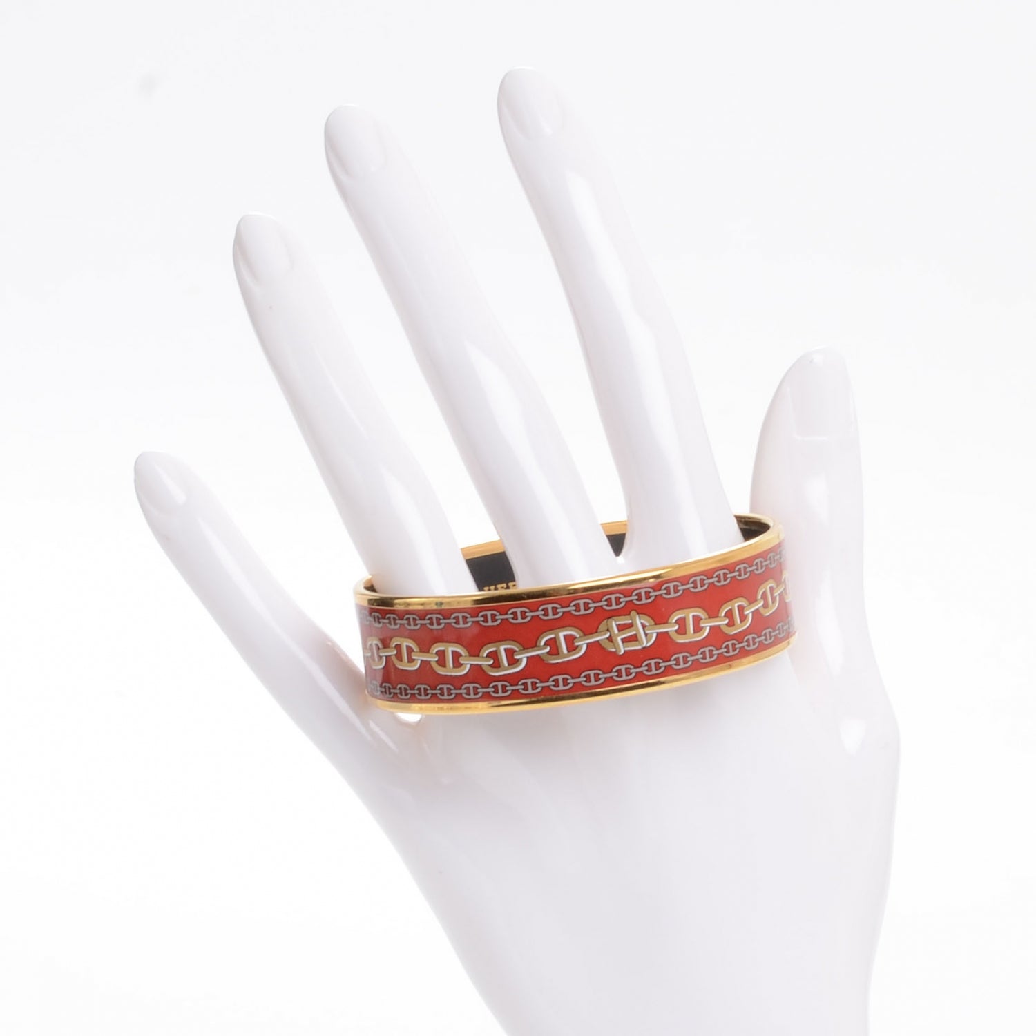 Hermes Enamel Printed Chaine d Ancre Wide Bracelet 65 2 of 5
