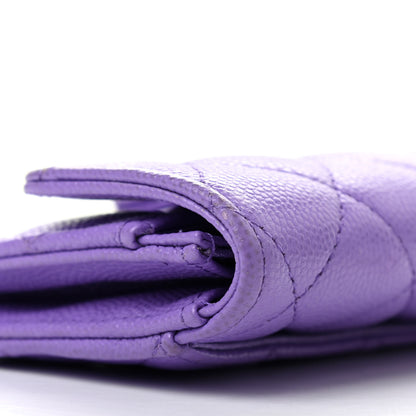 Chanel Caviar Quilted Flap Card Holder Wallet Purple 11 of 13