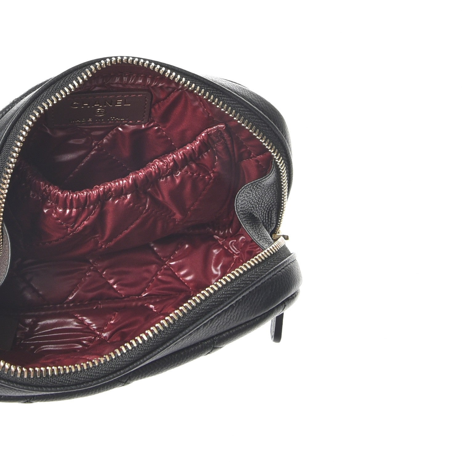 Chanel Caviar Quilted Small Curvy Pouch Cosmetic Case Black 5 of 7